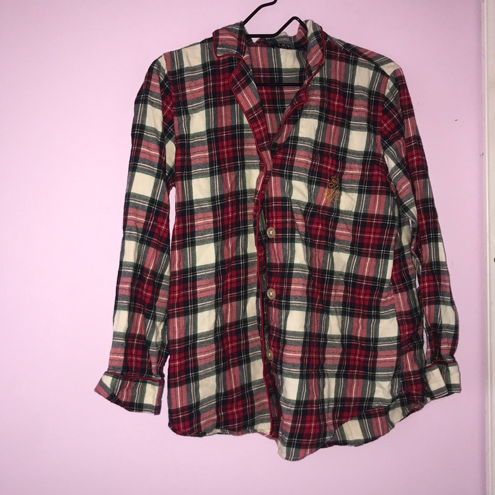 Flannel lounge shirt